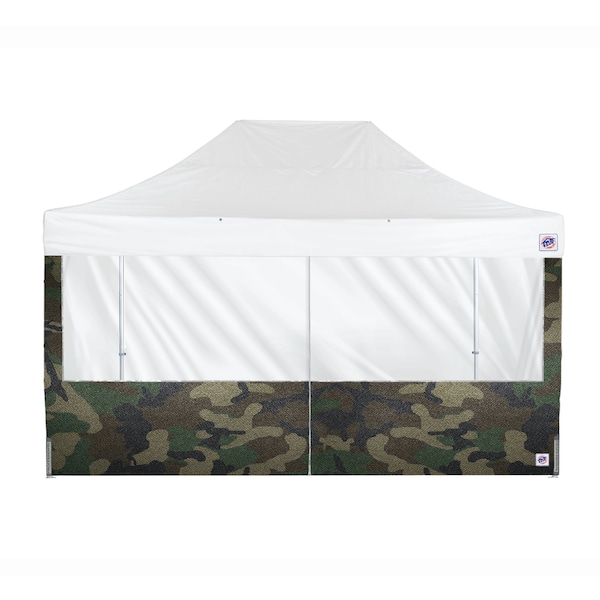 E-Z Up TAA Compliant Panorama Middle Zipper Sidewall, 15' W, 15' H, Woodland Camo SW3PM15FXTWC - main